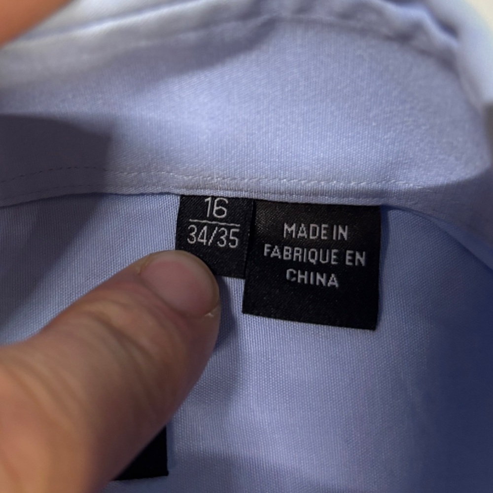 BOSS Sharp Fit Dress Shirts Lot of 2 Blue & White Size 16 34/35 - Picture 3 of 11